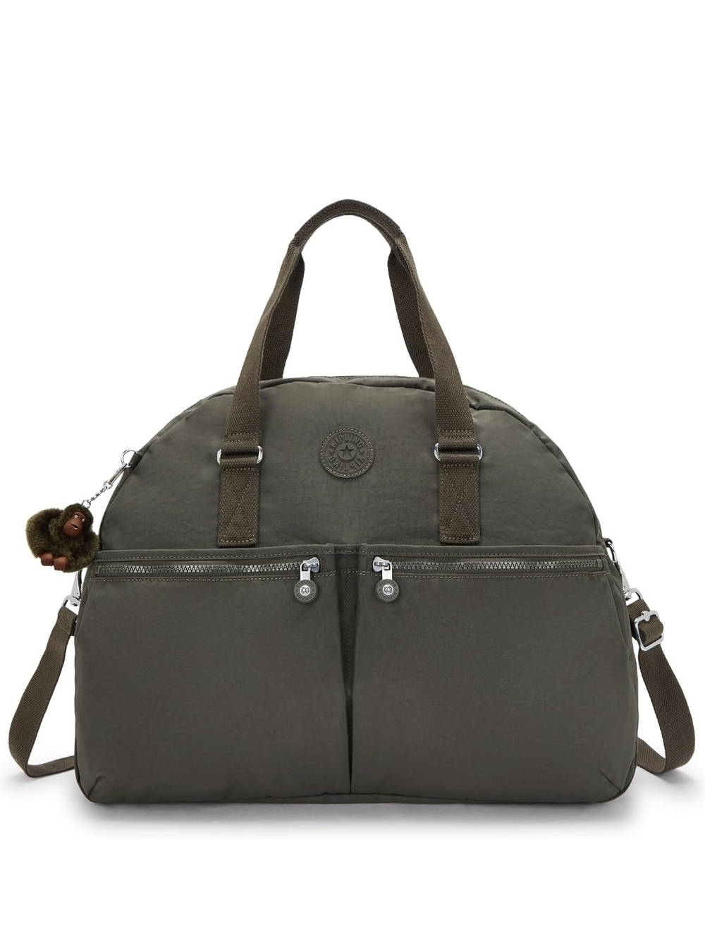 Kipling Eugina Large Satchel Nylon Duffle Weekender Bag Field Green NWT